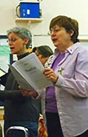 Chorus Women rehearsing with Heritage Chorale