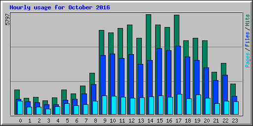 Hourly usage for October 2016