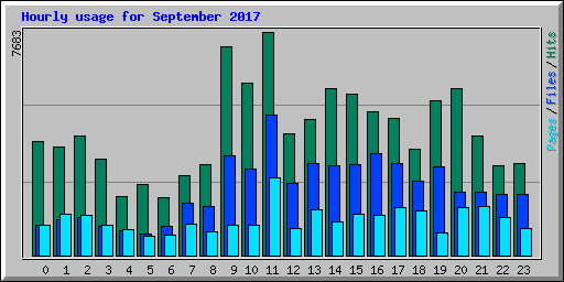 Hourly usage for September 2017
