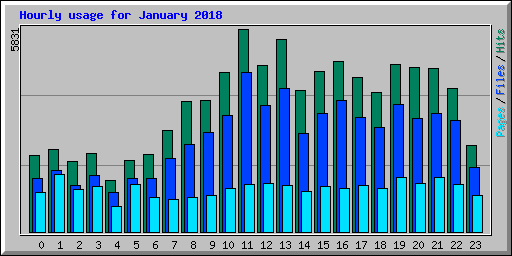 Hourly usage for January 2018